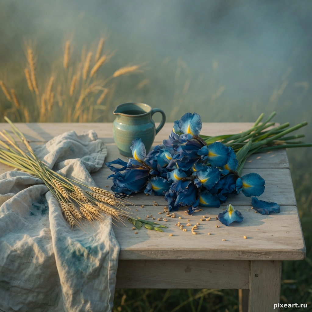 Палитра Wheat field and Irises